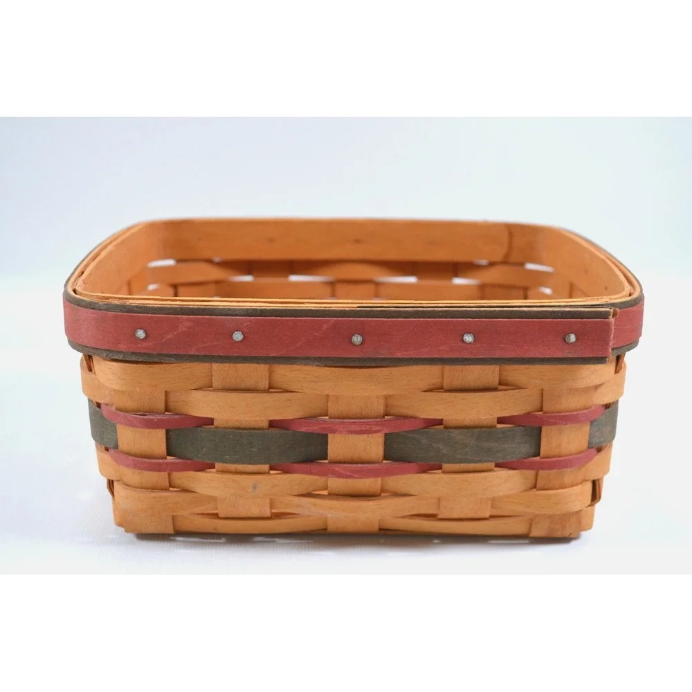 Longaberger 1996 Father's Day Address Rolodex Basket w Lid Protector and Cards